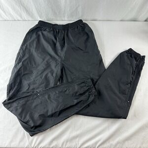Vintage NIKE Pants Men's M Black Windbreaker Track Pants Embroidered Swoosh 90s
